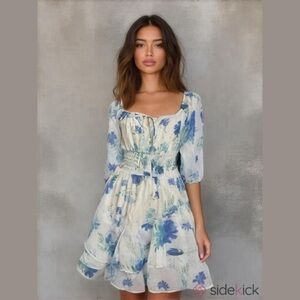 Yumi Kim Pauline Ivory Floral Mini A Line Dress Small